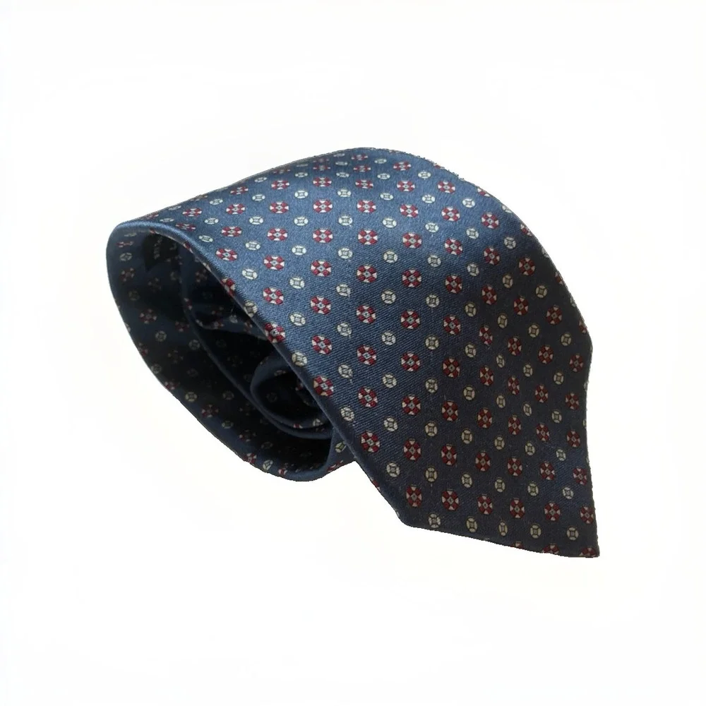 Christian Dior Tie Mens Blue Luxury 100% Silk One Size Made In USA Designer
